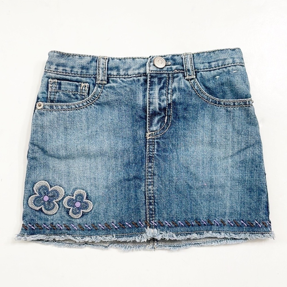 Gymboree toddler girls floral denim skort